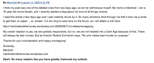 Roger Ebert's Comment!